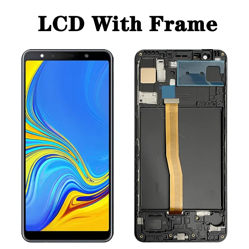 6.0 삼성 A7 2018 A750 LCD A750F A750FN 디스플레이 프레임 터치 스크린 디지타이저 교체 부품에 대한 고품질