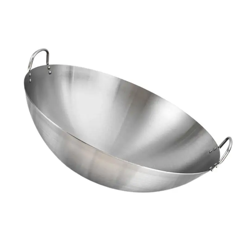 Stainless Steel Wok Round Bottom Wok Capacity Saute Pan - 32Cm