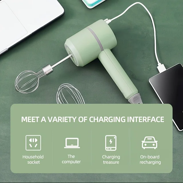 Frusta Elettrica Ricaricabile USB - Miscelatore Portatile Per Latte, Uova, Impasti - Foto 6