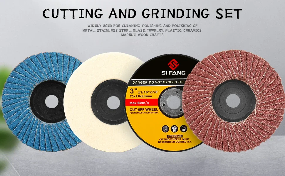 SI FANG 10pcs Metal Cutting Disc for Angle Grinder 75mm Flap Disc Grinding Wheel for Woodworking Stone Marble Cutting Saw Blade