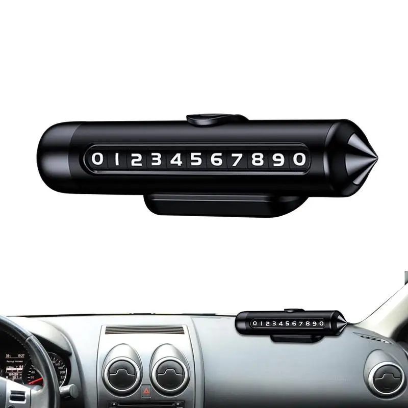 

Автомобильный номер телефона, карточка для временной парковки, ролик с переключателем, портативная Автомобильная телефонная пластина с функцией сломанного окна для внедорожника