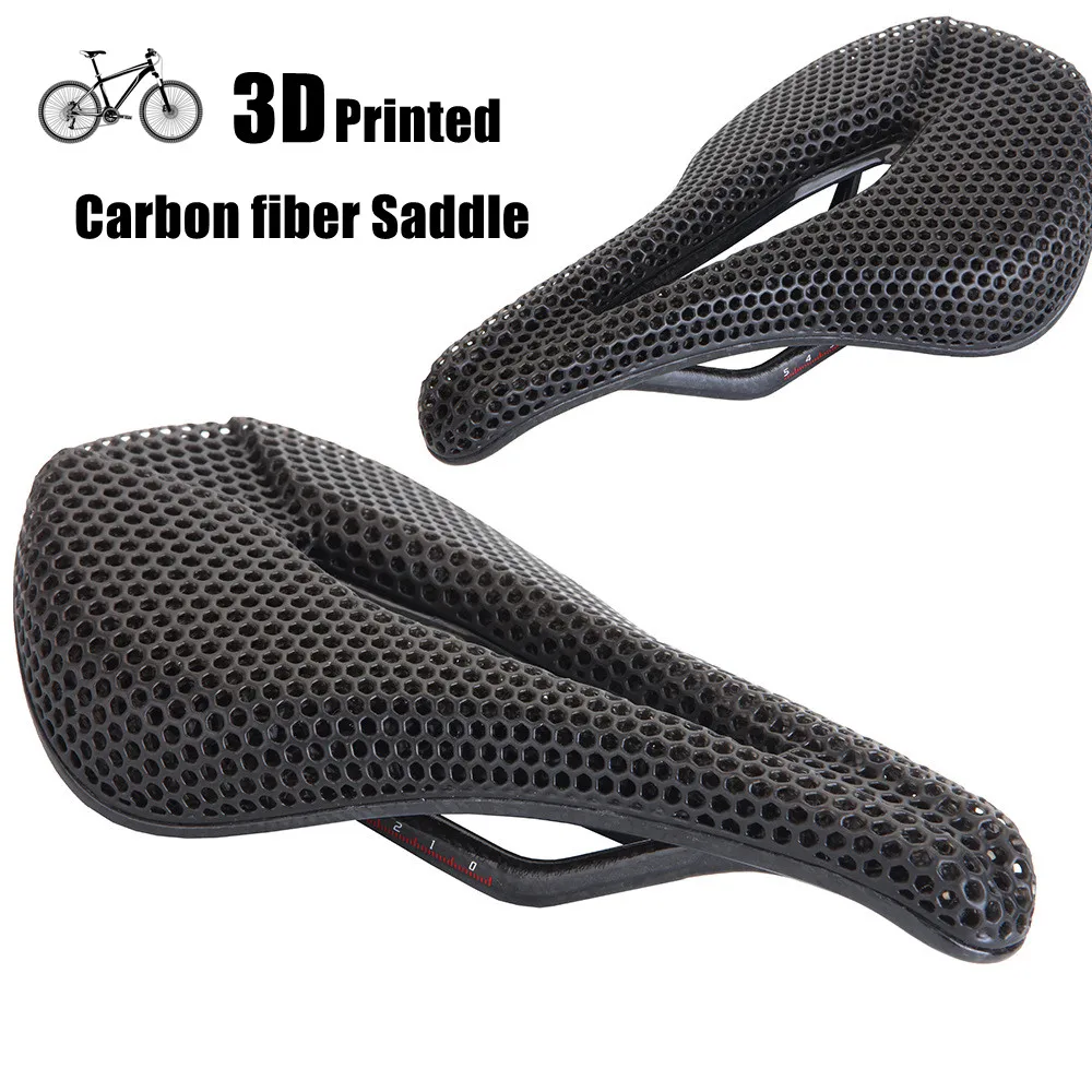 

Bicycle 3D Printed Carbon Saddle Titanium Rails Ti Power Patented Material Comfortable Road Bike MTB Seat Cozy Honeycomb Cushion