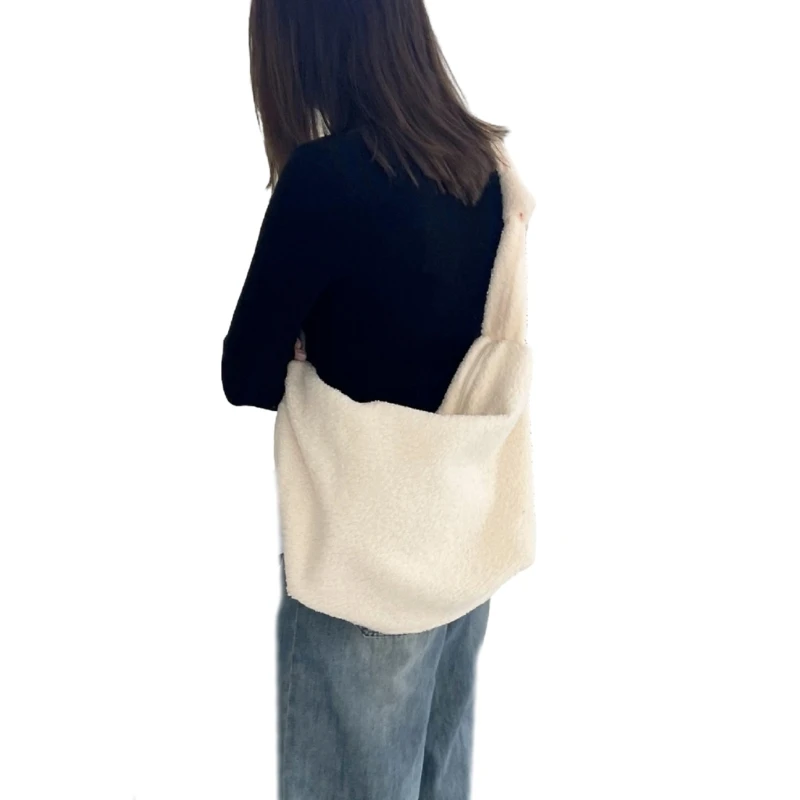 2023 Crossbody Bag Plush Bag Large Capacity Shoulder Bag for Women Girl Solid Color Bag Fashion Underarm Bag