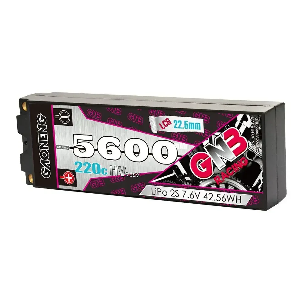 GAONENG GNB 5600mAh 2S1P 7.6V 220C LIHV Hardcase LCG LiPo Battery See Through 5.0mm T XT60 EC5 Plug For 1:10 RC Car Boat Parts 3