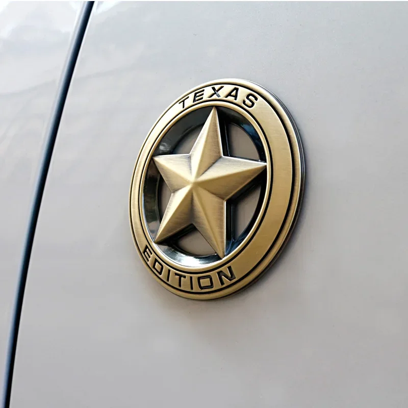 TEXAS EDITION STAR Chrom Metall Emblem Aufkleber (schwarz)