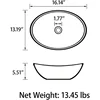 16" x 13" x 5.5" White Oval Ceramic Countertop Bathroom Vanity Vessel Sink BVS1613A-OL 6