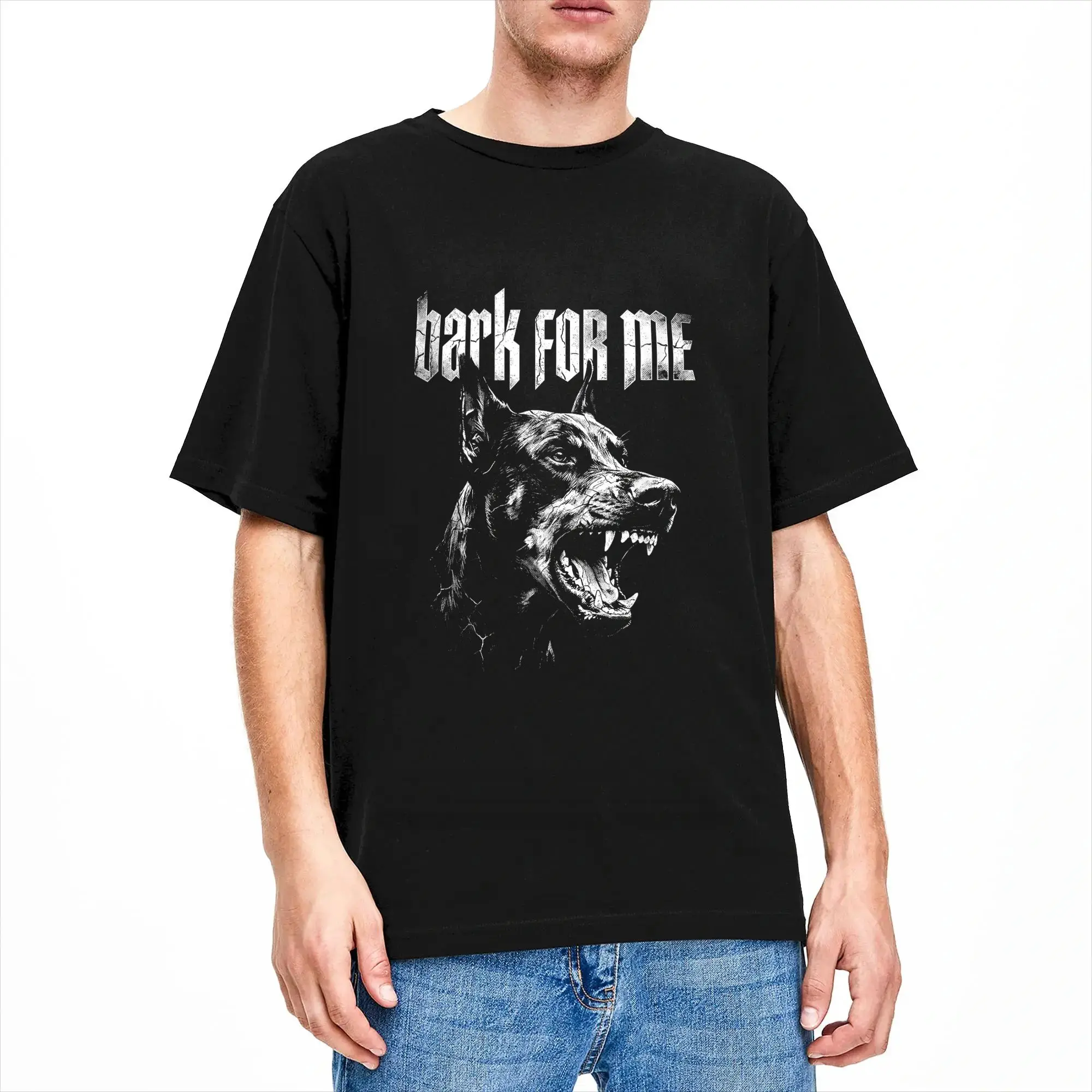 Bark for Me Dog Doberman Grunge T-Shirt Strand Harajuku T-Shirts Herren Baumwolle Bequem 4XL 5XL 6XL Kleidung Vintage T-Shirt