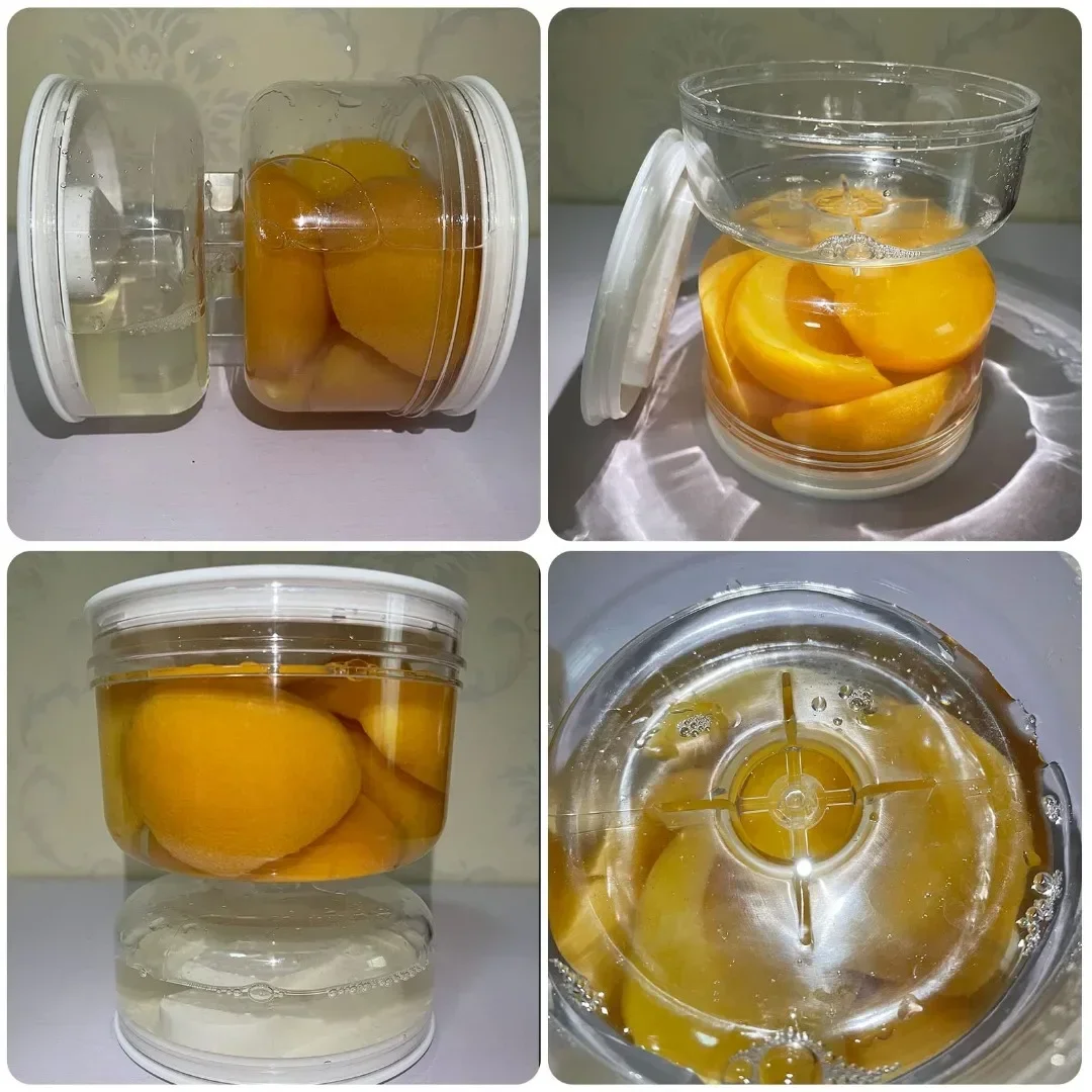 Sealed Jar for Pickle Home Wet and Dry Separation Pickle Jar with Flip Container and Strainer Hourglass Design Olives Container 5