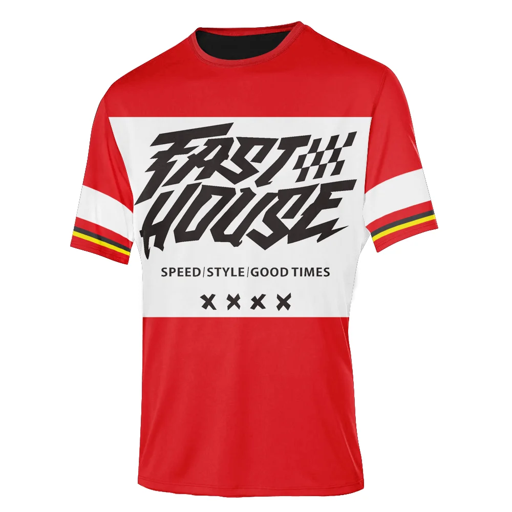 NEW Short Sleeves Motocross Clothing Breathable Racing Off Road DH Bicycle Locomotive Shirt Cycling Jersey Men