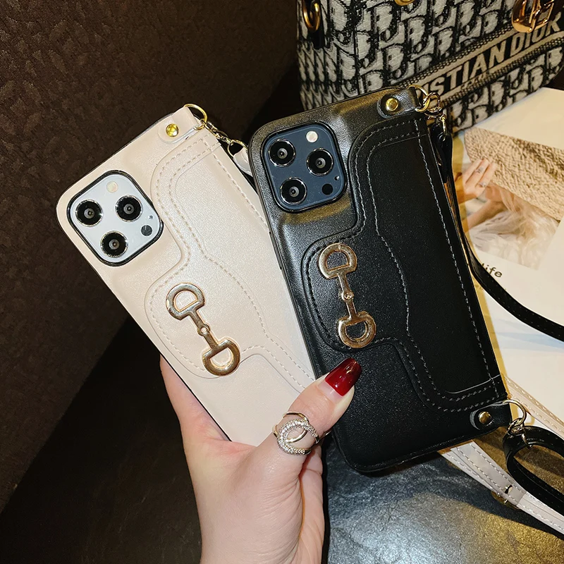 Designer Crossbody Card Wallet Phone Cases For IPhone 14 13 12 11