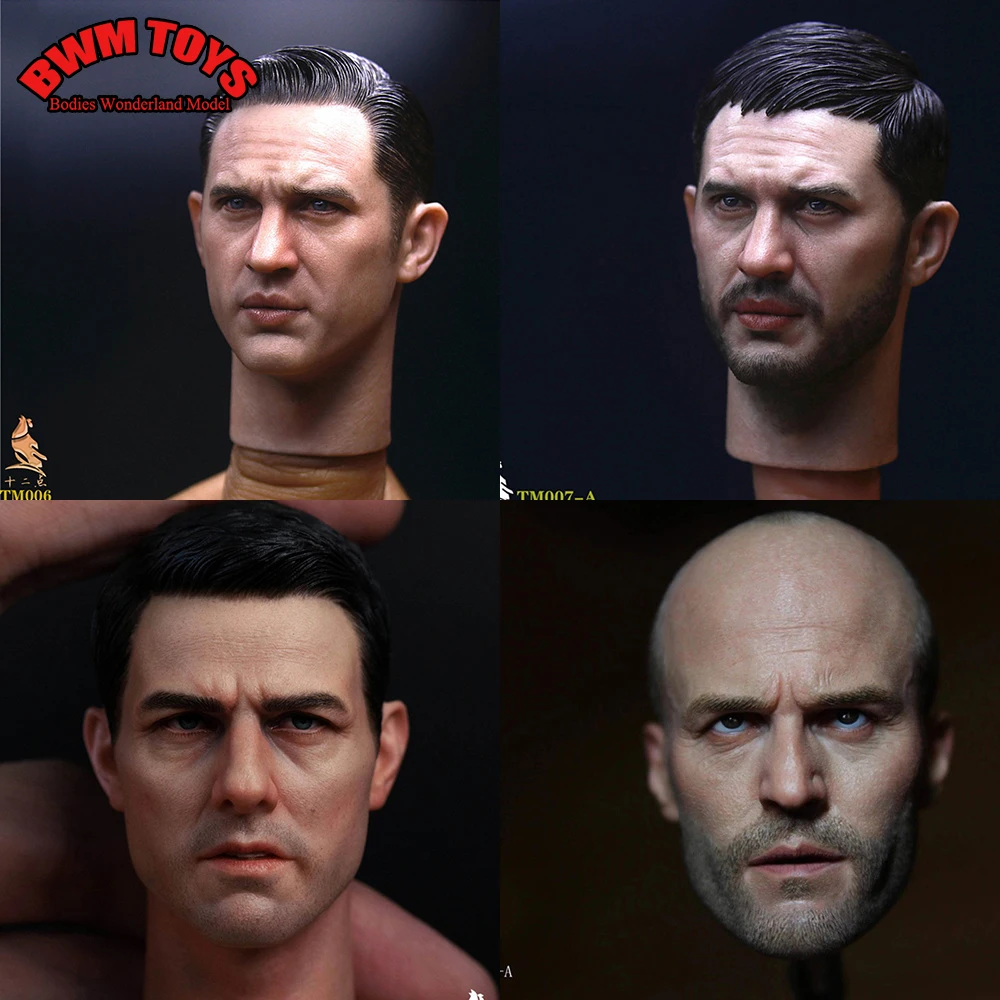 

1/6 Europe and America Male Actor Tough Guy Tom Hardy Tom Cruise Head Sculpture Beard Edition Accessory for 12'' Action Figure
