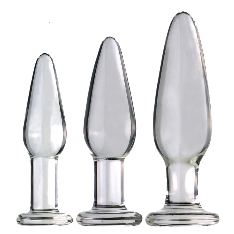 VaHppy Anus Novel Sex toys Glass anal plug Small Cone masturbator for girl Gay Couple flirting training SM BDSM 30mm Diamete 4cm