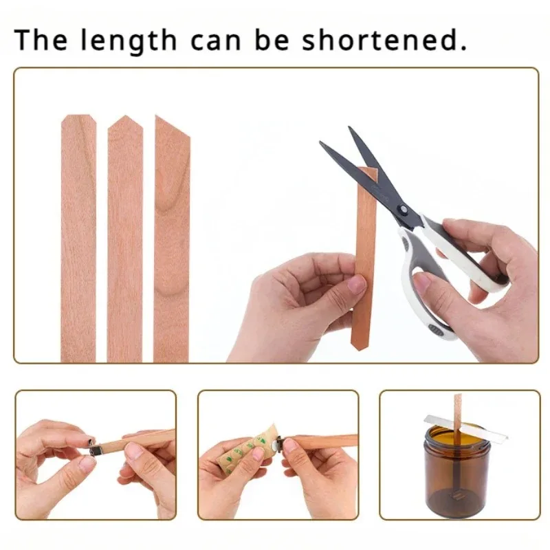 20-Piece Wooden Candle Wick Set with Clips