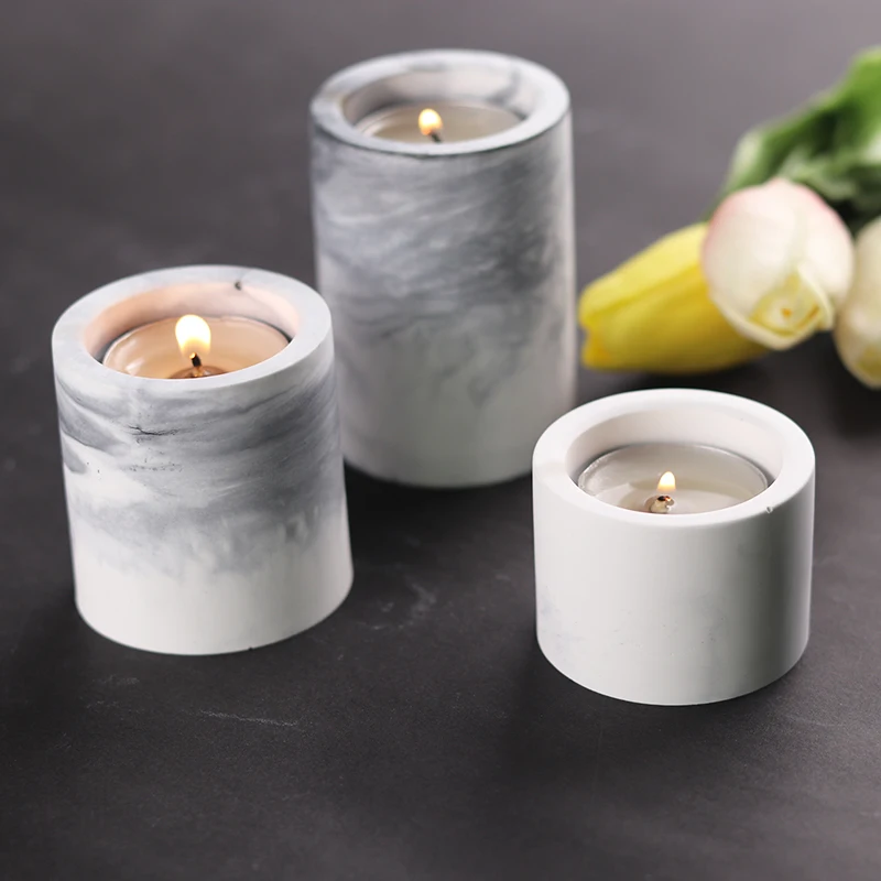 Silicone Concrete Candle Moulds Silicon Mold Candle Holder Round