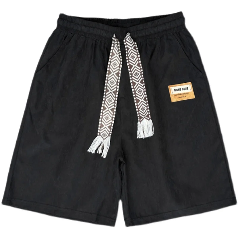 Summer Men Shorts Fashion Cargo Drawstring Shorts Casual Amy Green Military Short Pants Mens Loose Jogging Punk Biker Streetwear