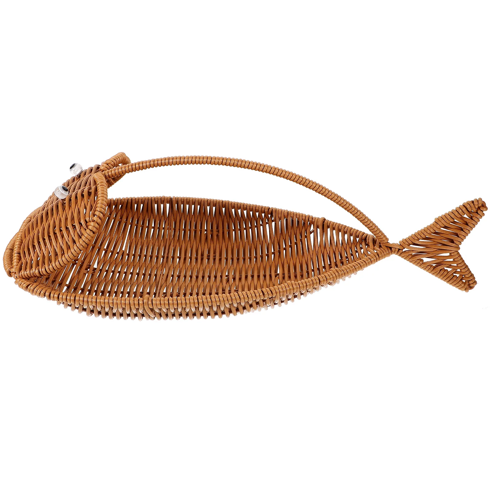 

Fish Shape Storage Basket Woven Imitation Rattan Bread Container Pallet Fruit Baskets For Pp Household Baby Food Trays