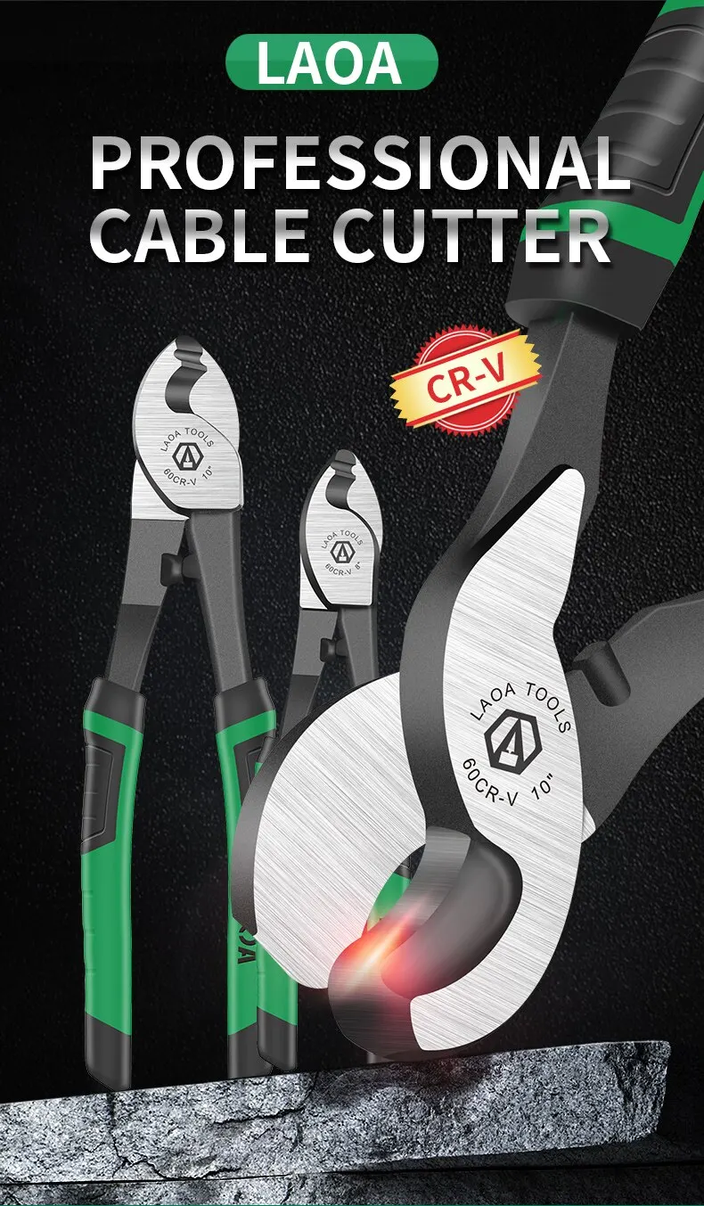 LAOA Cable Cutter CR-V Steel 6/8/10 Inch Crimping Pliers Bolt Cutting Electrical Wire Stripper Multifunction Hand Tools