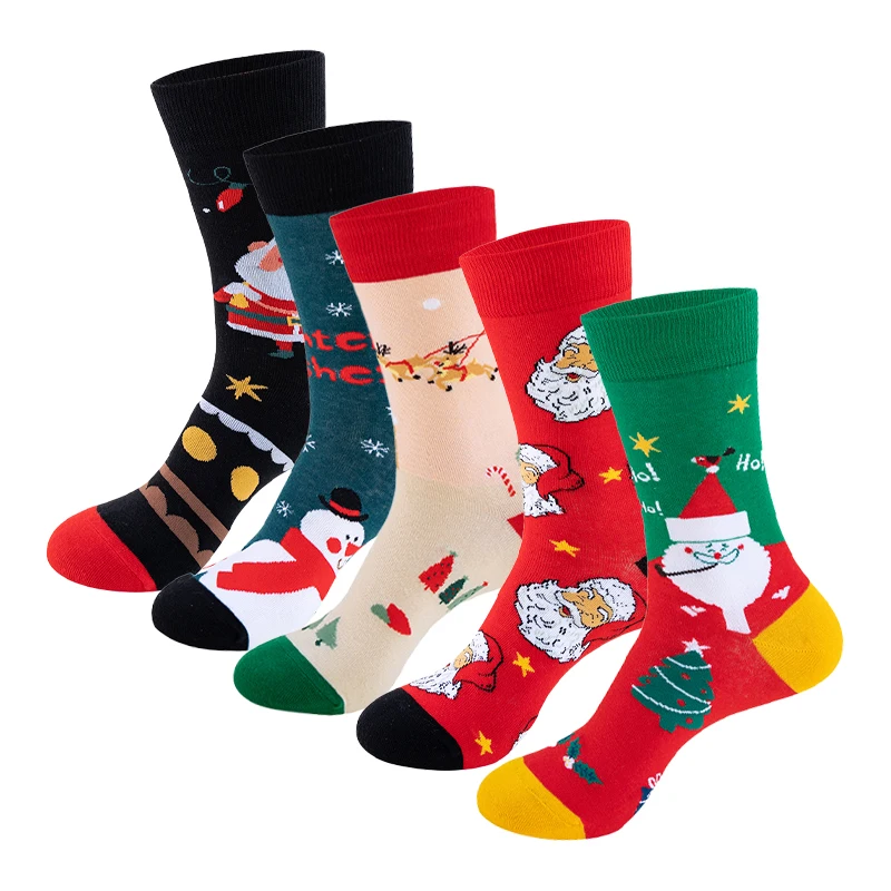 

Woman Christmas Socks Funny Xmas Santa Claus Tree Snowflake Elk Snow Cotton Tube Crew Happy Sock Men New Year Funny Socks