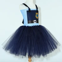 Costume de Judy, la policière lapin, pour filles, déguisement d'animal de dessin animé, tenue de lapin, déguisement d'Halloween pour enfants, robe de tutu de carnaval avec oreilles 4
