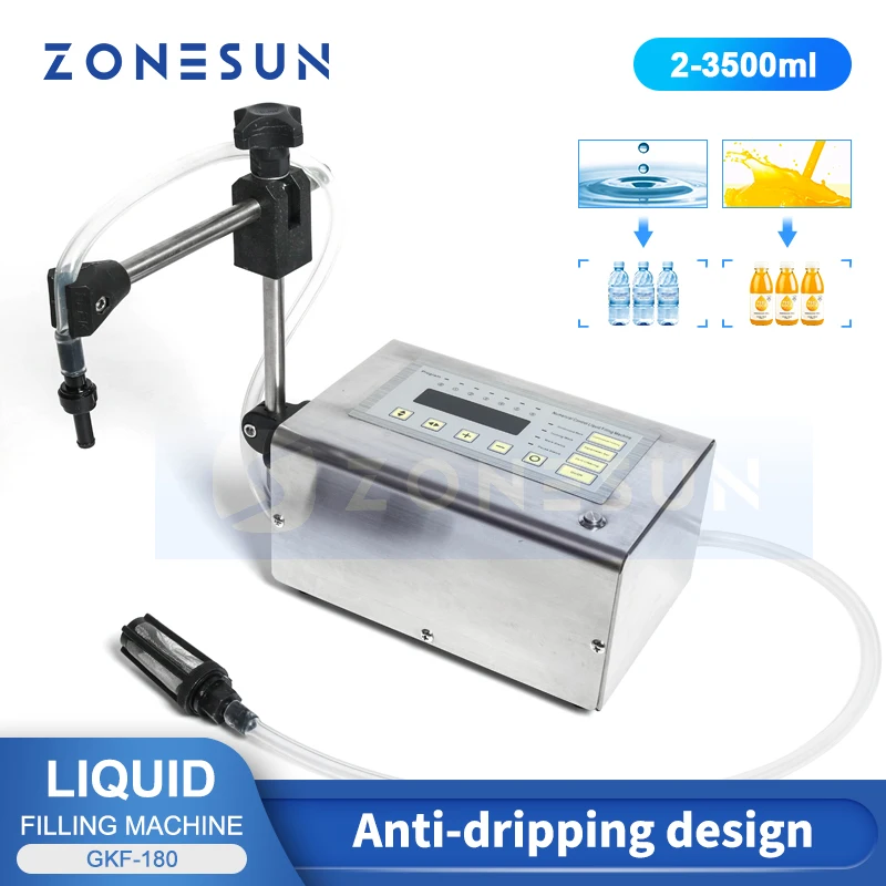 Zonesunfilling Máquina Única Cabeça Controle Digital Suco de Manga Mineral Água Garrafa Enchimento Líquido Óleo Suco Packsging Máquinas