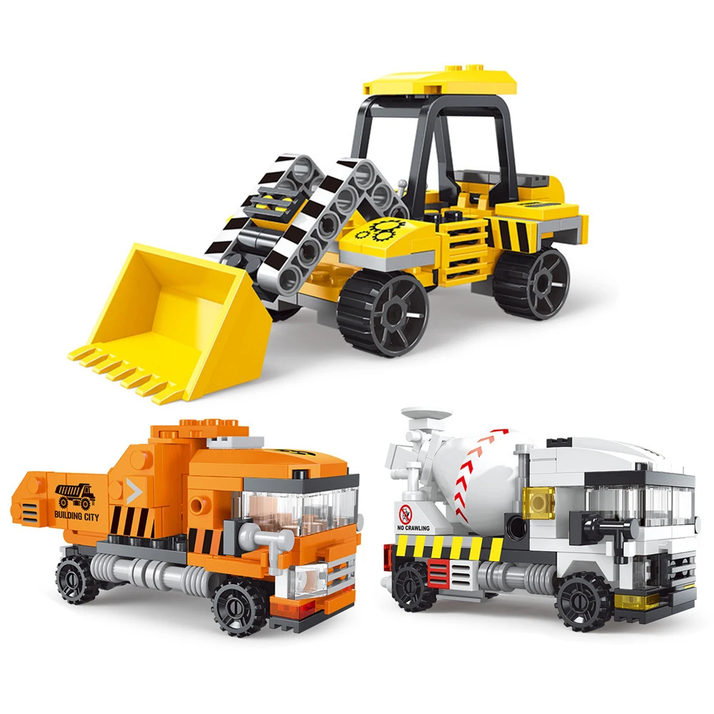 City Creativity Armored Vehicle City Engineering Car Truck Bulldozer Mixer Truck Building Blocks Bricks Model Toys For Kids 1