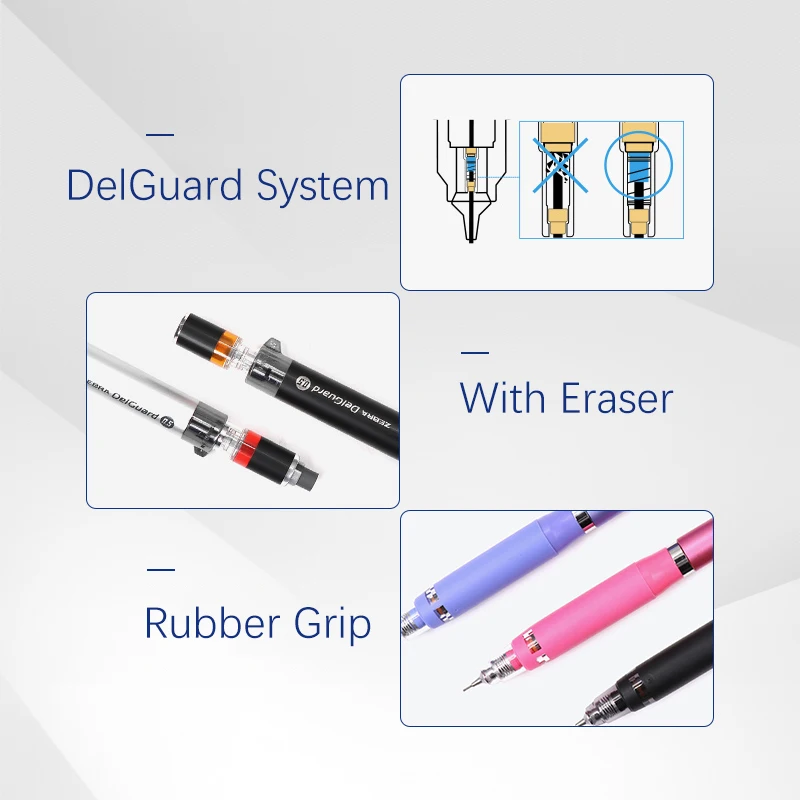 DelGuard 시스템 기계식 연필 P-MA88, 지우개 연필 포함, 학생 학교 문구 용품, 1pc