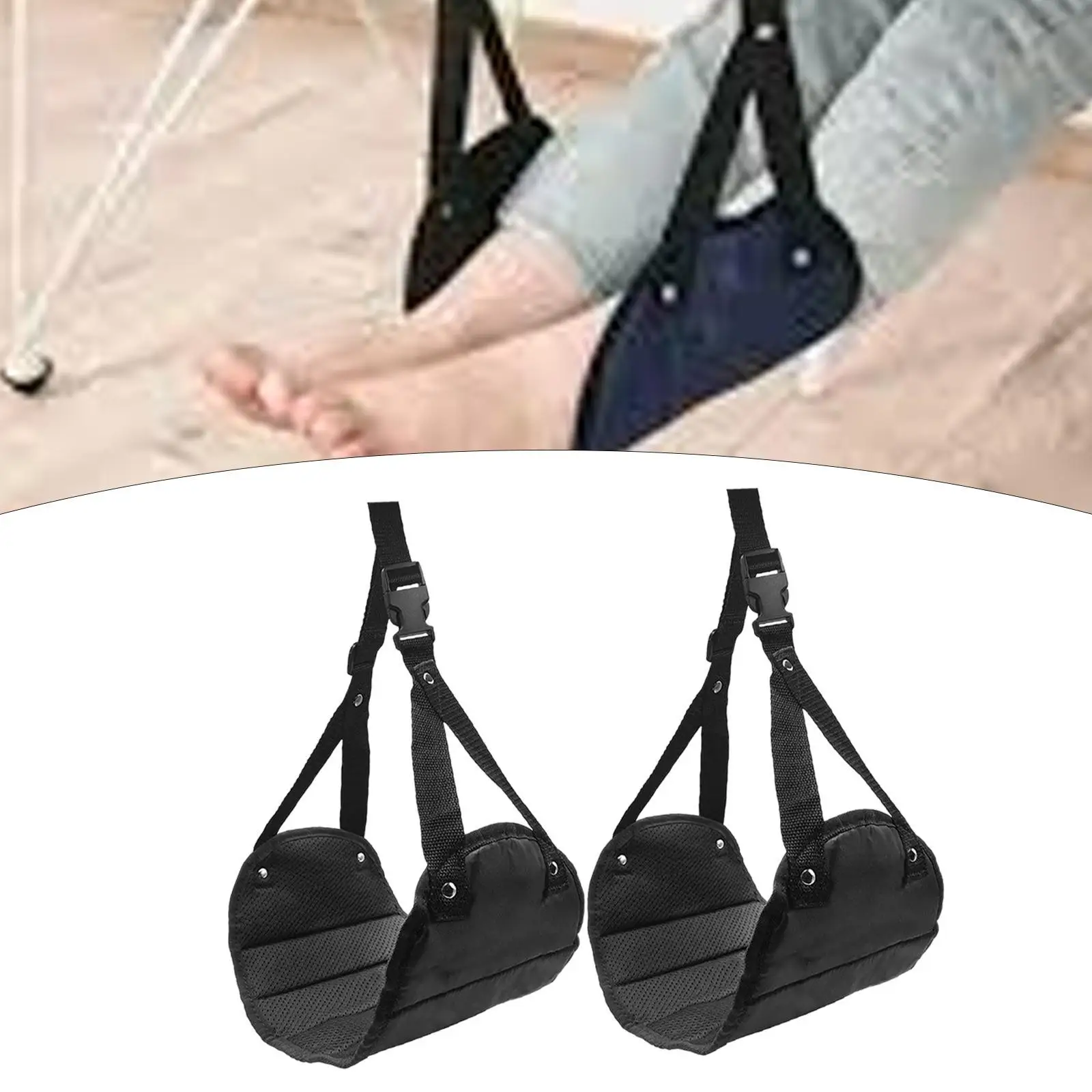 2x Airplane Footrest Travel Accessories Leg Rest Foot Hanger Foot Hammock Carry on Rest for Plane Long Trip Train Flying