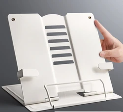 Adjustable Portable Metal Reading and Display Stand (White-upgrade)
