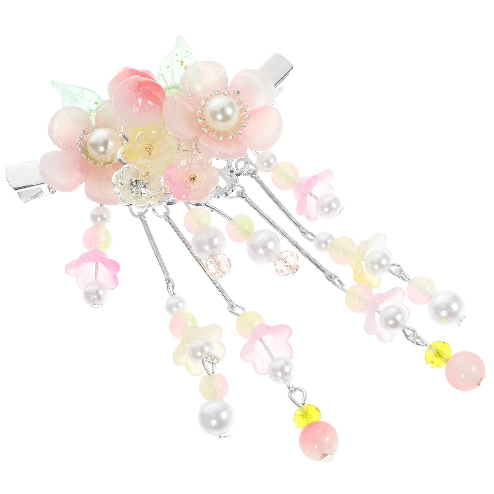 

Flower Tassel Step Shake Temperament Hair Clip Chinese Accessories Sweet for Women Womens Clips Alloy