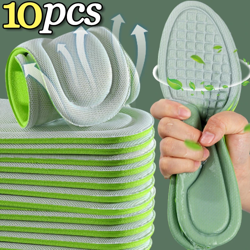 

10pcs Memory Foam Orthopedic Nano Insoles Deodorizing Insole for Shoes Sports Absorbs Sweat Soft Antibacterial Shoe Accessories