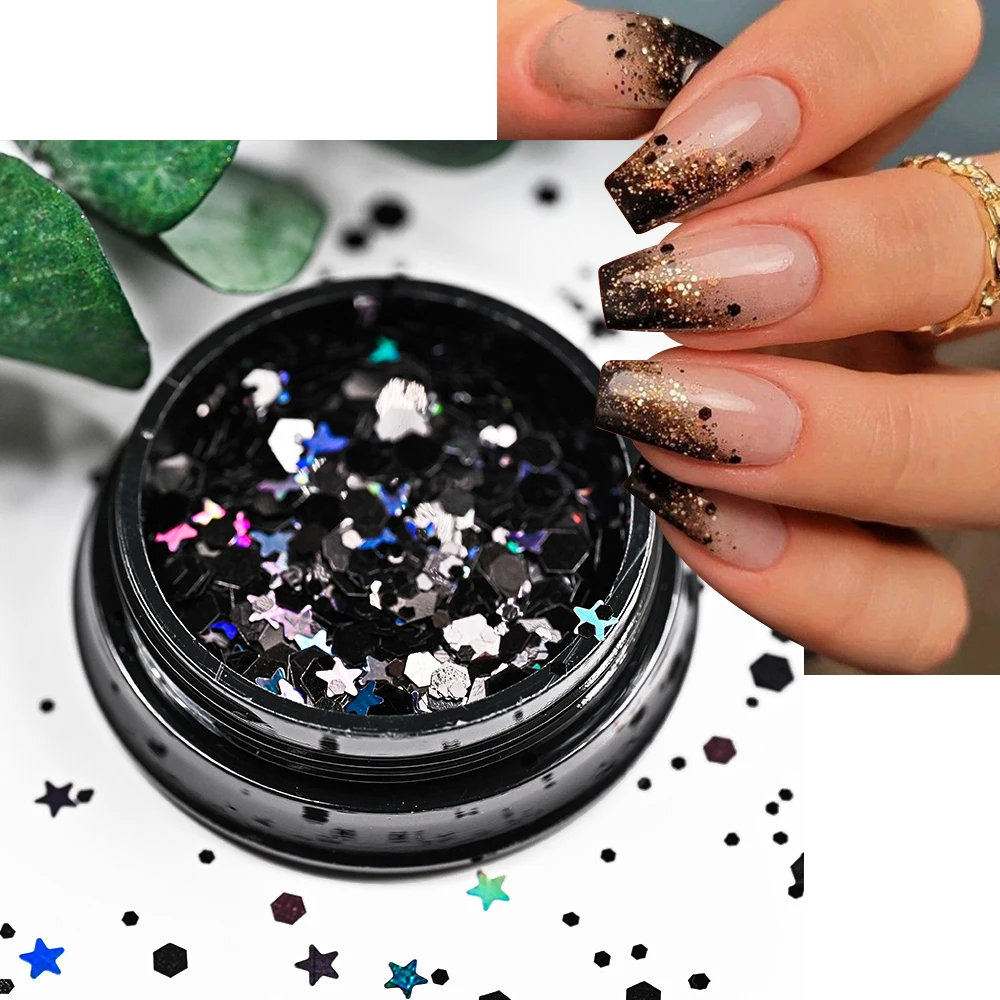 Holographic Flakes Nail Decoration