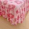 1PC Pink Leopard Print Bed Cover Bed Mattress Lace Bed Skirt Single Ful Queen King Size Bedsheets Skirts (Pillowcase Need Order) 4