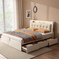 Décoration moderne lit de rangement adolescentes Double simple reine taille meubles de maison élégants chambre parfaite Cama Casal décor 2