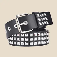 Fashion New Square Bead Rivet Belt Metal Pyramid Belt Men and Women Punk Hardware Jeans Belt Y2K Belt Designer Belt Women's Belt 6