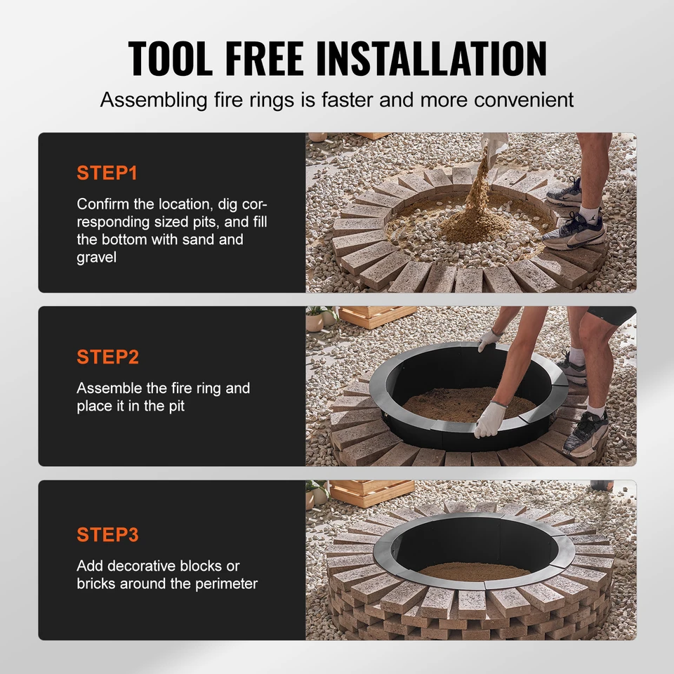 Fire Rings Fire Pit Ring 36-Inch Outer/30-Inch Inner Diameter, Fire Pit  Ring 36 Inch Outer 30 Inch Inner Diameter Fire Pit Insert 3 0mm Thick Heavy  Duty Solid Steel Fire Pit Liner, image size:960x960