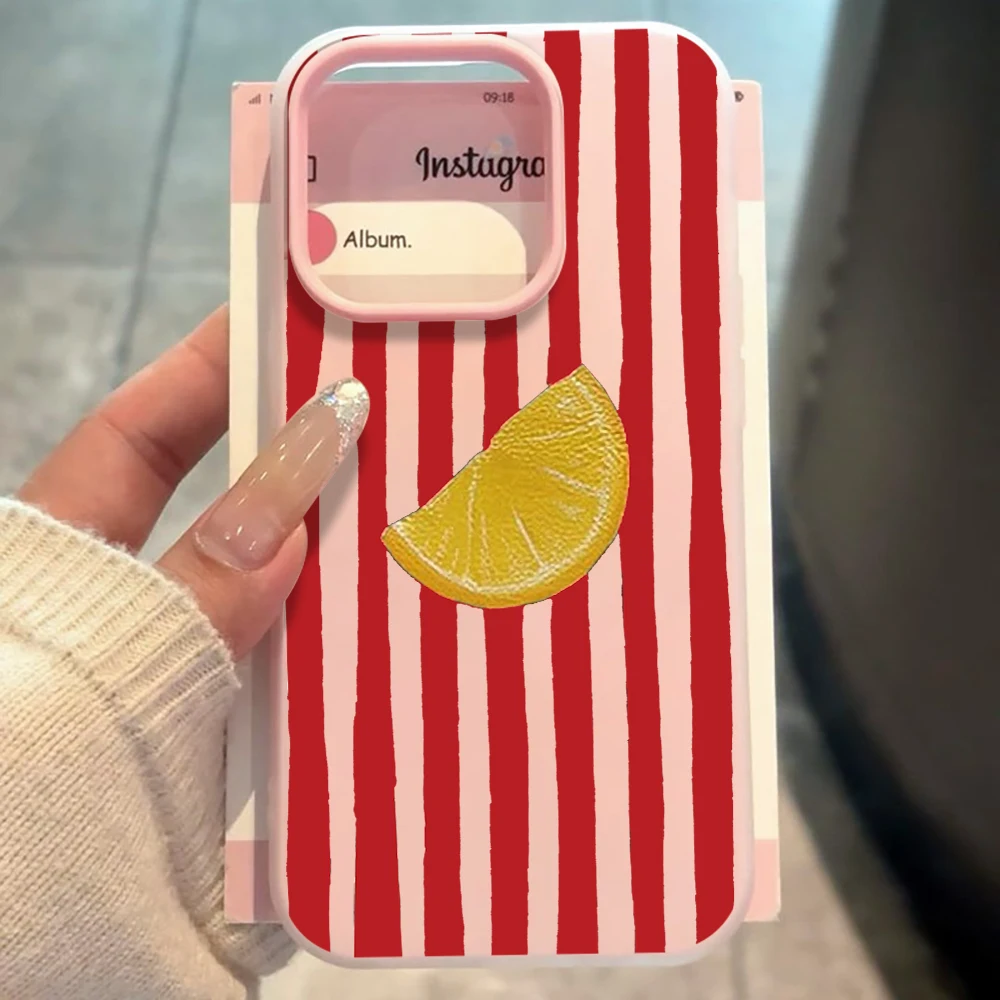 Striped Lemon Candy Colors Shockproof Silicone TPU Phone Case