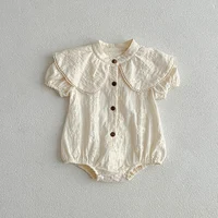 New Summer Baby Girls Rompers Embroidery Cotton Infant Romper Ruffles Slip Strap Flower Playsuit Jumpsuits Onepiece Baby Clothes 5