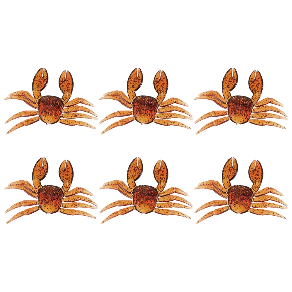 

6 Pcs Crab Bait Fishing Lures Artificial Baits Small Pvc Fake for Wear-resistant