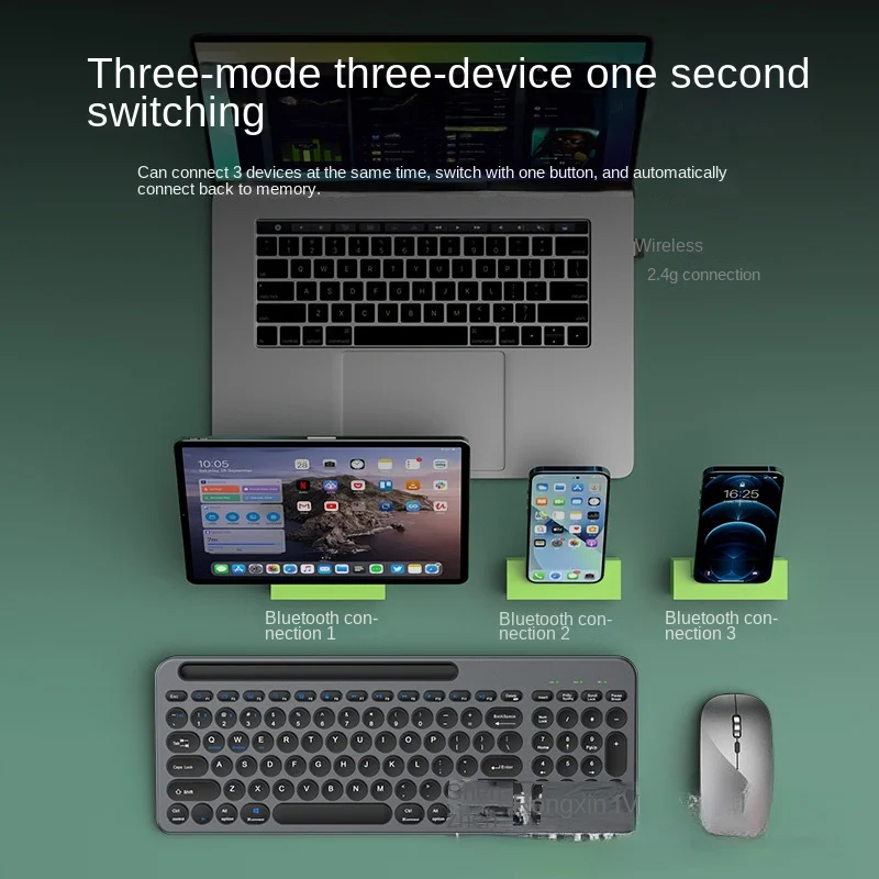 709 Dual-Mode Wireless Keyboard & Mouse Set Type-C Charging, Scissor Switch Design, Compatible with PC/Laptop/Tablet