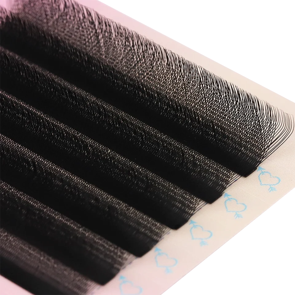 Schwarz/Braun W-förmige Blüte 2D 3D 4D 5D Automatische Blüte Vorgefertigte Fächer Wimpernverlängerungen YY Single Tip YY Einzelwimpern – Detail 12