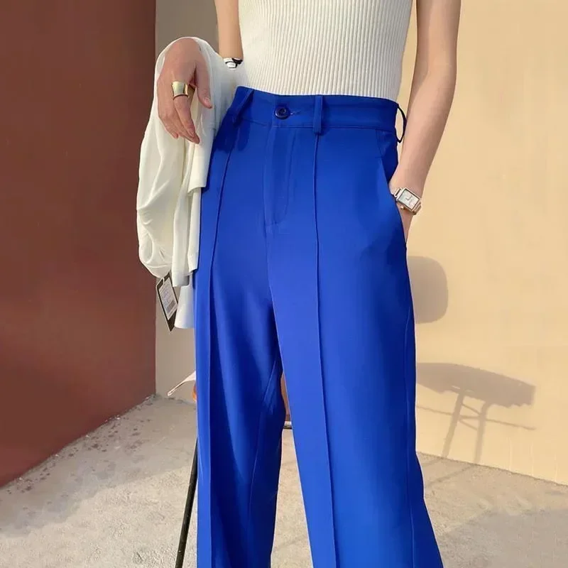 パンツ SUN68 Woman Pants Blue F35225 07 Gia Satin Wide-Leg Pants | GUESS Factory