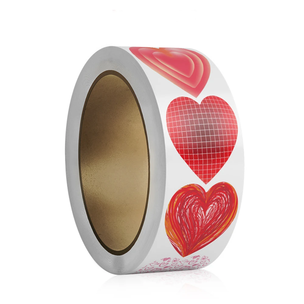 50-500 Labels Love Rainbow Sticker Heart Shape Scrapbooking Gift Packaging Party Wedding Valentine's Day Stationery Sticker