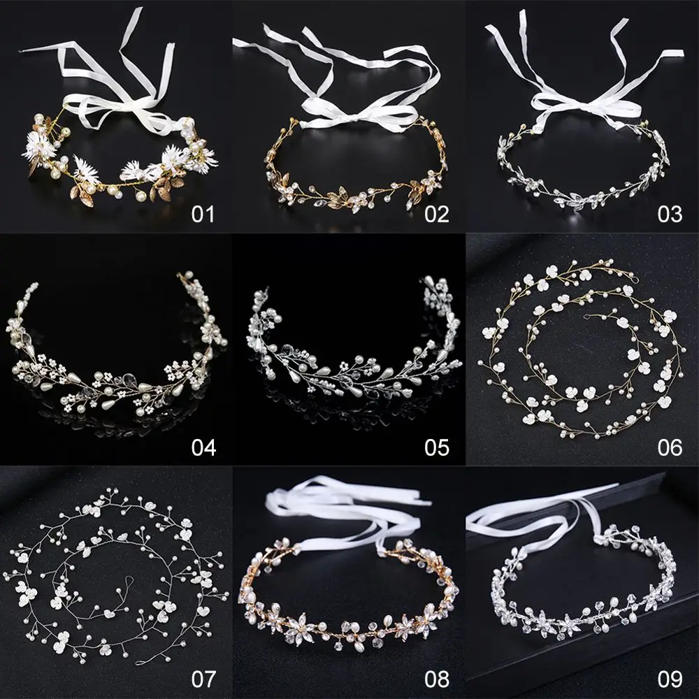 Description Picture 3 of itemDiamante Fashion Crown Headpiece Hair Ornaments Wedding Hair Accessories Bridal Hair Vine Pearl Leaf Bride Crystal Headband