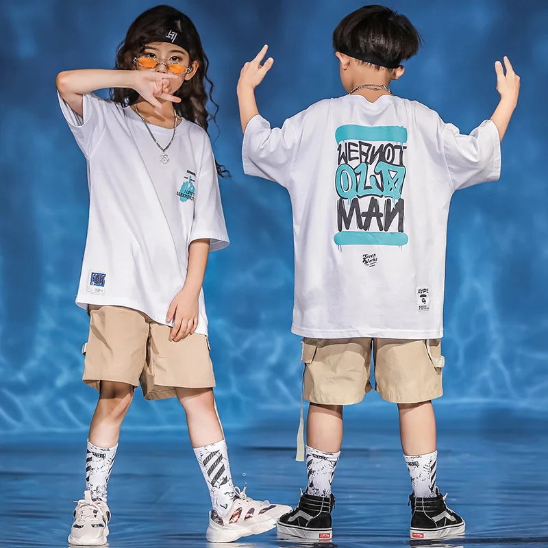 

Children's hip-hop suit boys' handsome Korean hip-hop Catwalk Fashion Clothes Jazz dancers children's hiphop loose fashion