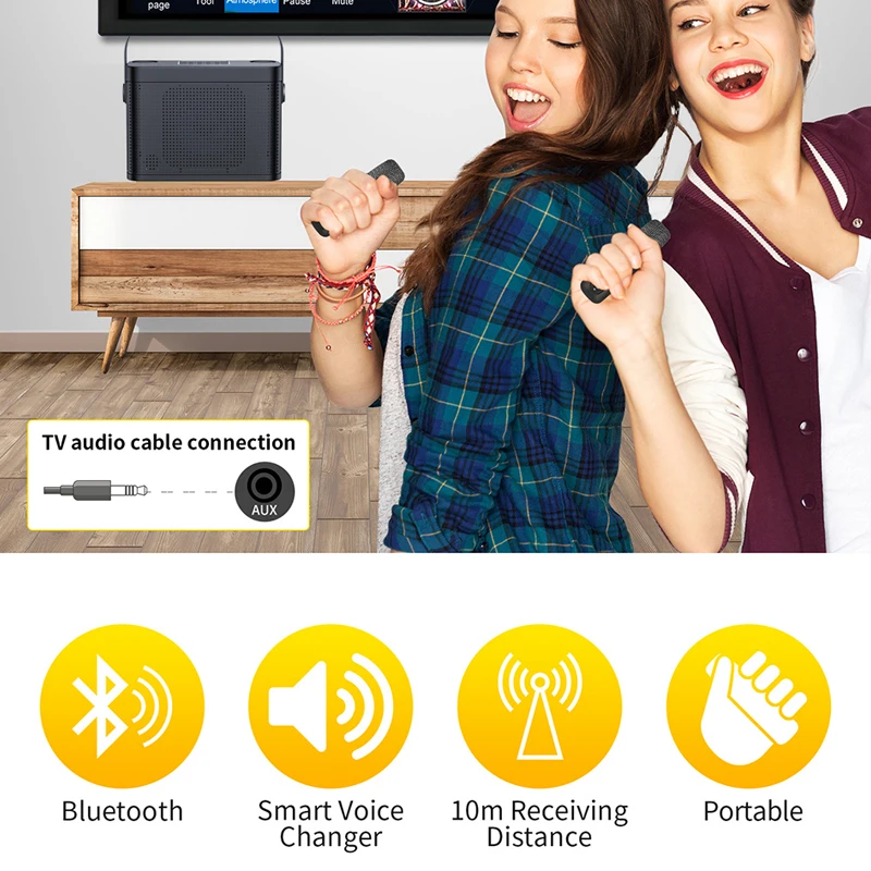 120W High Power Wireless Portable Bluetooth Karaoke Speaker Sound Family Party Subwoofer Boombox