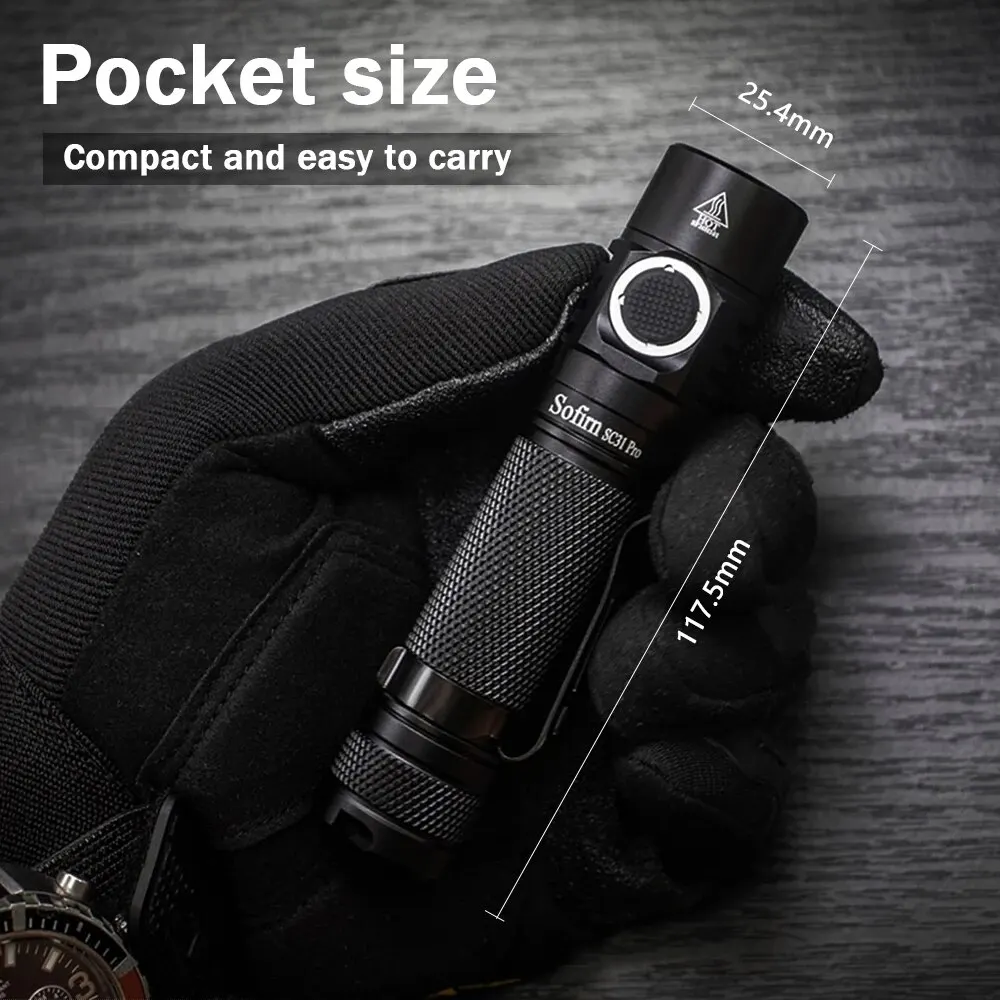 AliExpress Collection Sofirn SC31 Pro LED Flashlight Powerful Rechargeable 18650 Torch USB C SST40 2000LM Anduril Outdoor