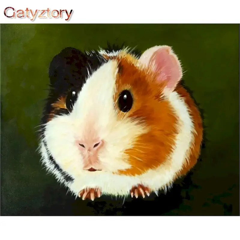 

GATYZTORY Painting By Number Animal For Adults Kids DIY Room Wall Art Pictures By Number Hamster Home Decoration Gift 40x50cm