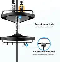 Corner Shower Caddy Tension Pole: Adjustable Stainless Steel Shower Organizer with 4 Tier Shelf for Bathroom Bathtub Tub Shampoo 2