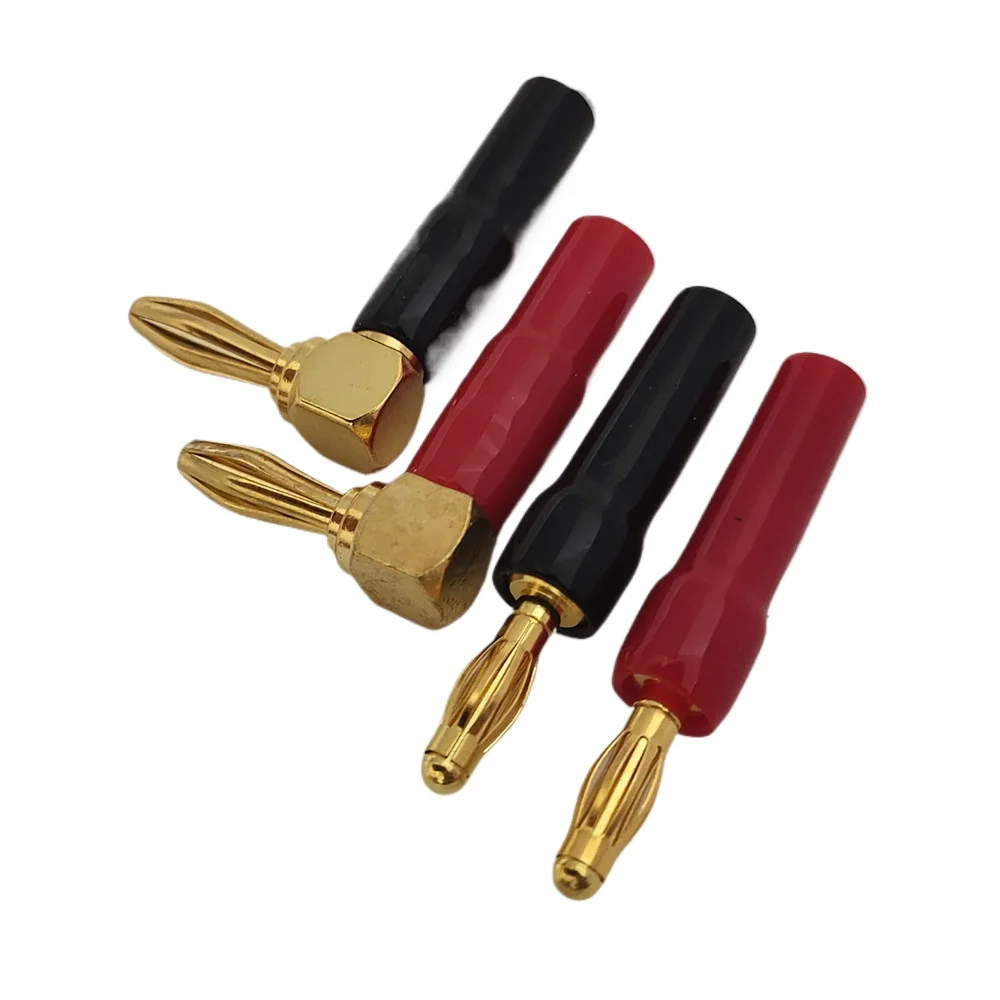 PATIKIL Haut-parleur Banane Bouchons Connecteur Jack Connecteur 4mm Or-Plaqué Alliage Rouge Noir pour Haut-parleur Fils Paroi Plaques Vidéo Récepteurs Maison Théâtre Paquet de 20