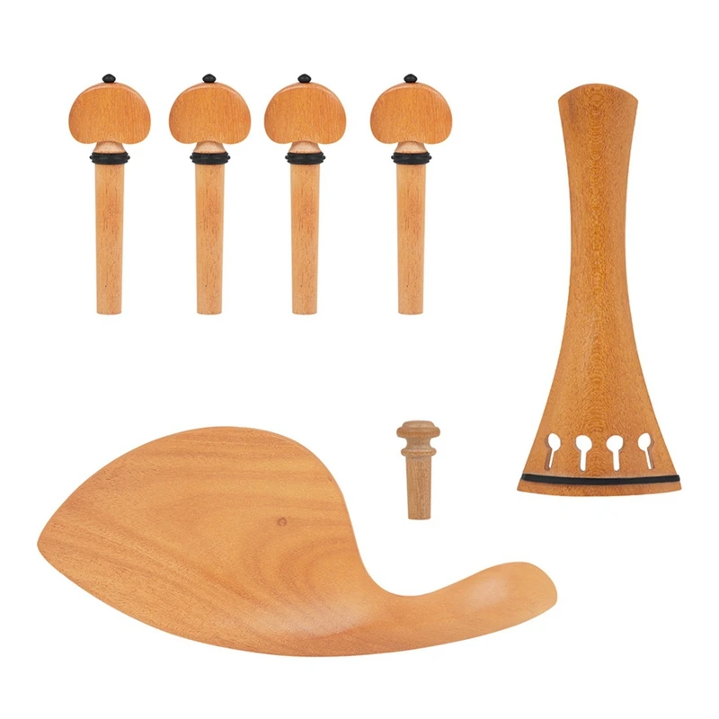 

High-Grade Violin Four-Piece Set (Hematoxylin Stringed Board+String Shaft+Chin Rest+Tail Nail) Violin Accessories